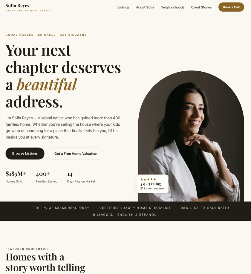 Realtor website built by AI Solutions Guru